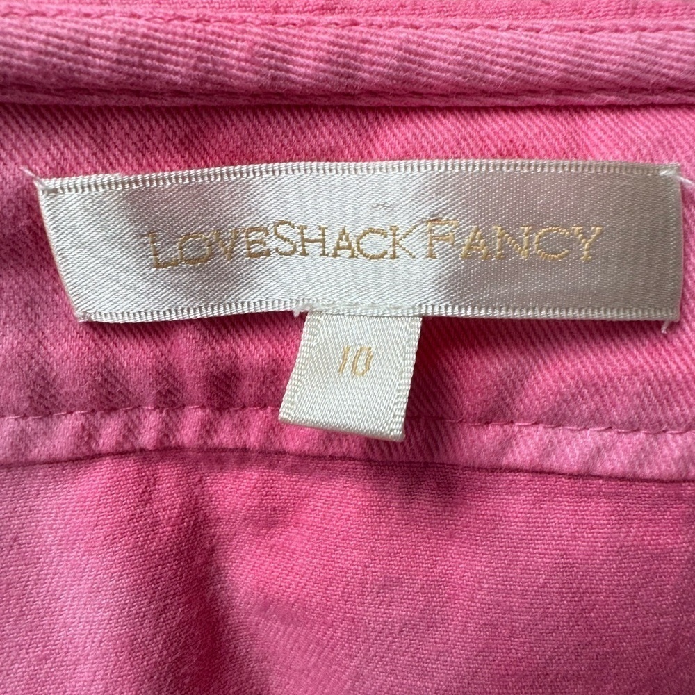Loveshackfancy- Pink Tie Dye Paca Denim Longsleeve Button Down Jumpsuit - Picture 4 of 4